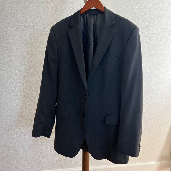 Banana Republic Men's Size 42L Dark Gray Modern-Fit 100% Wool Suit Jacket - Picture 4 of 15